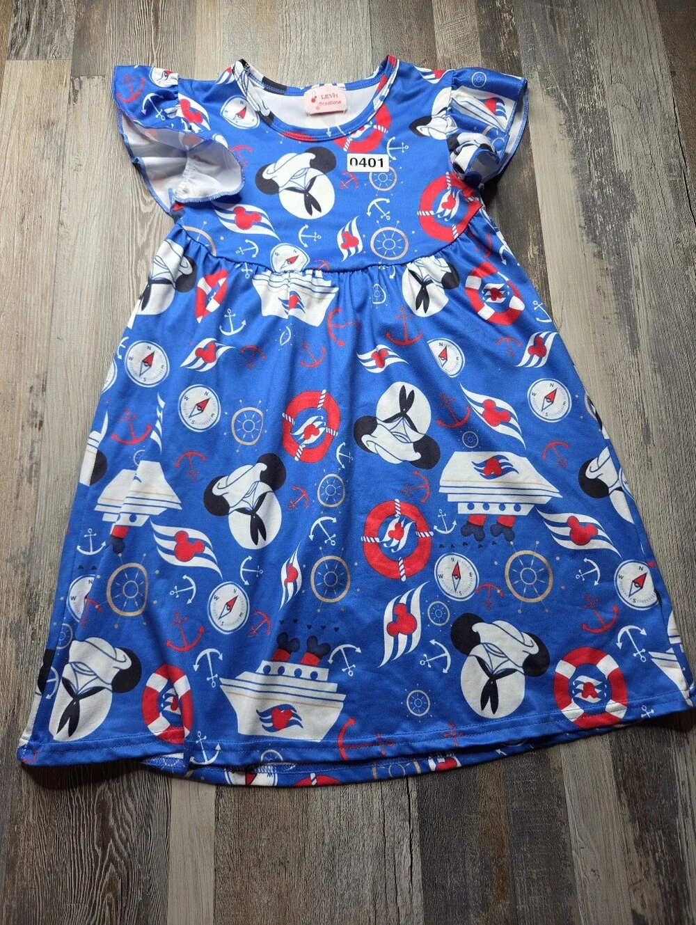 Disney Cruise Line Dress DCL Flutter Sleeve Milk Dress 5-6T